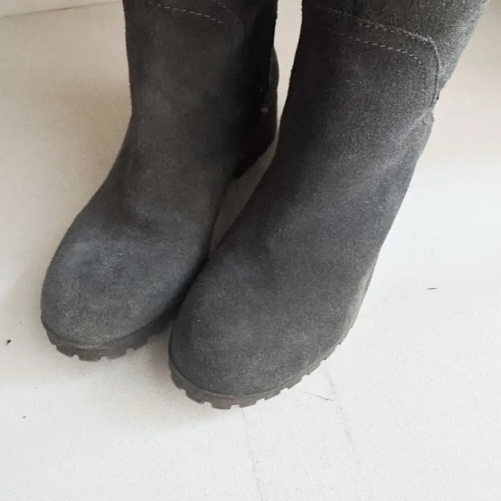 Lucky Brand Grey Suede Tall Boots 5.5